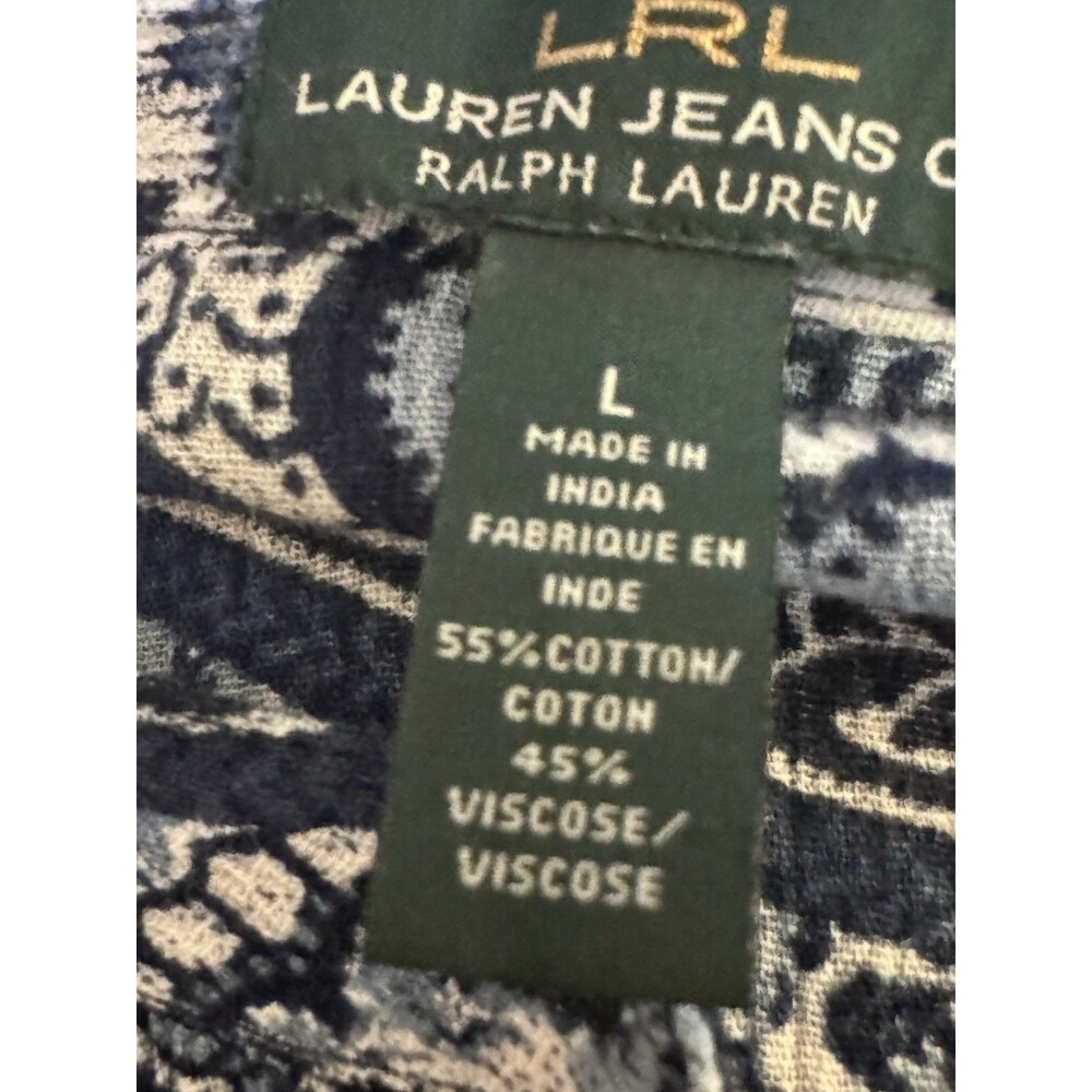 LRL Ralph Lauren Jeans Co Womens Shirt Size Large Paisley Career Classic Modern - Picture 4 of 9